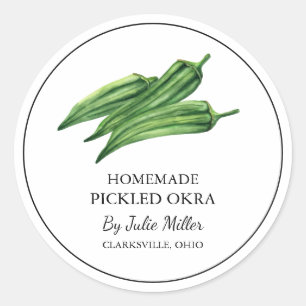 Simple Homemade Pickled Okra Label