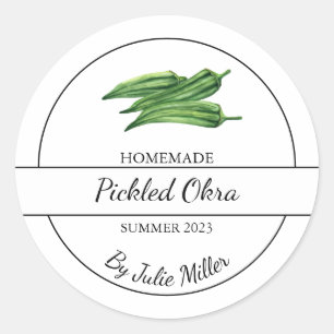 Simple Homemade Pickled Okra Label
