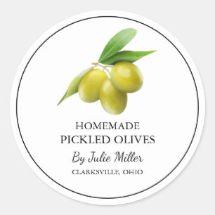 Simple Homemade Pickled Olive Label