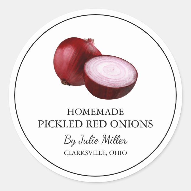 Simple Homemade Pickled Red Onion Label (Front)