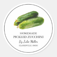 Simple Homemade Pickled Zucchini Label