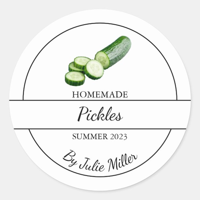 Simple Homemade Pickles Label (Front)