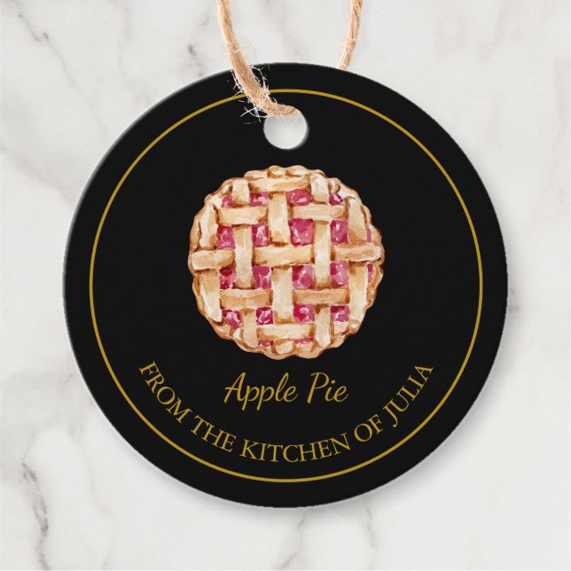 Simple Homemade Pie Hang Tag l Black (Front)