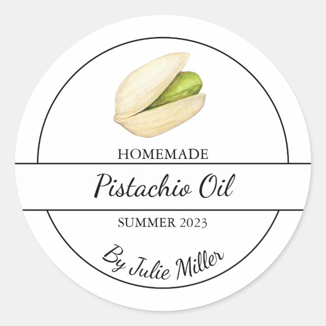 Simple Homemade Pistachio Oil Label (Front)