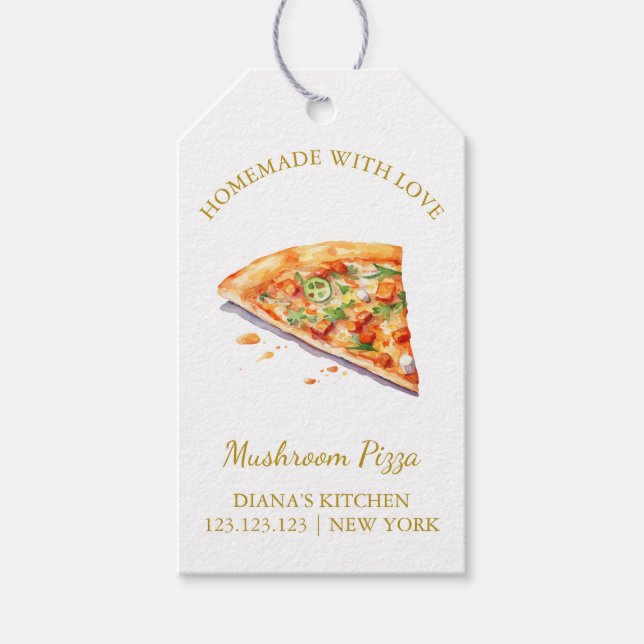 Simple Homemade Pizza Hang Tag l White (Front)
