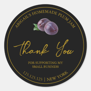 Simple Homemade Plum Jam Thank You Label