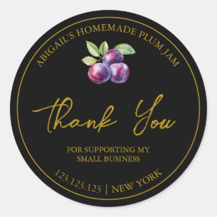 Simple Homemade Plum Jam Thank You Label