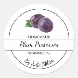 Simple Homemade Plum Preserves Label