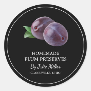 Simple Homemade Plum Preserves Label