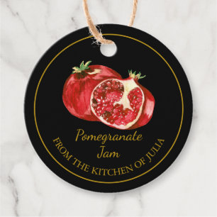 Simple Homemade Pomegranate Jam Hang Tag l Black