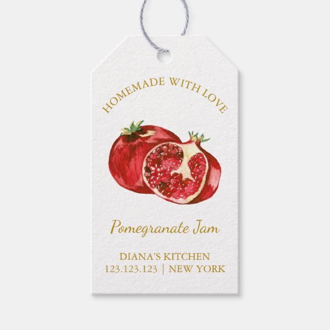 Simple Homemade Pomegranate Jam Hang Tag l White (Front)