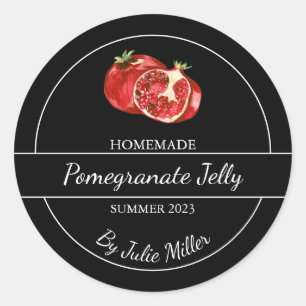 Simple Homemade Pomegranate Jelly Label Black