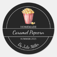 Simple Homemade Popcorn Label | Black