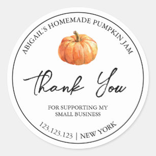 Simple Homemade Pumpkin Jam Thank You Label