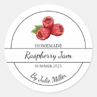 Simple Homemade Raspberry Jam Label