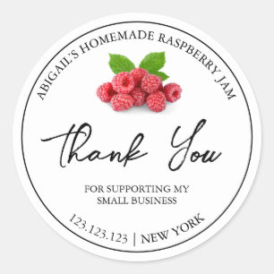 Simple Homemade Raspberry Jam Thank You Label