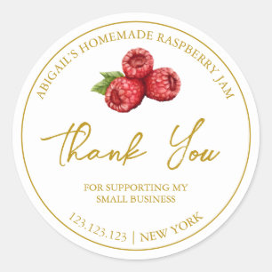 Simple Homemade Raspberry Jam Thank You Label