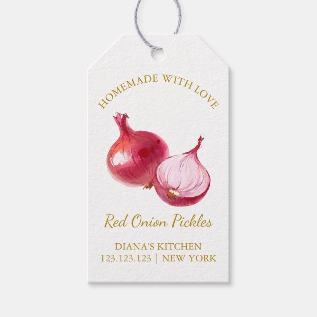 Simple Homemade Red Onion Pickle Hang Tag  (Front)