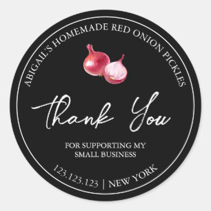 Simple Homemade Red onion Pickle Thank You Label