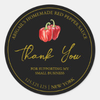 Simple Homemade Red Pepper Sauce Thank You Label