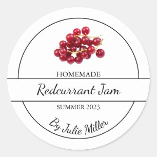 Simple Homemade Redcurrant Jam Label