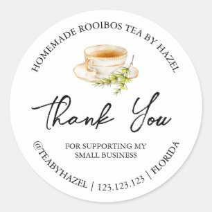 Simple Homemade Rooibos Tea Thank You Label