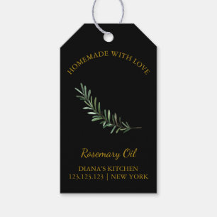 Simple Homemade Rosemary Oil Hang Tag l Black