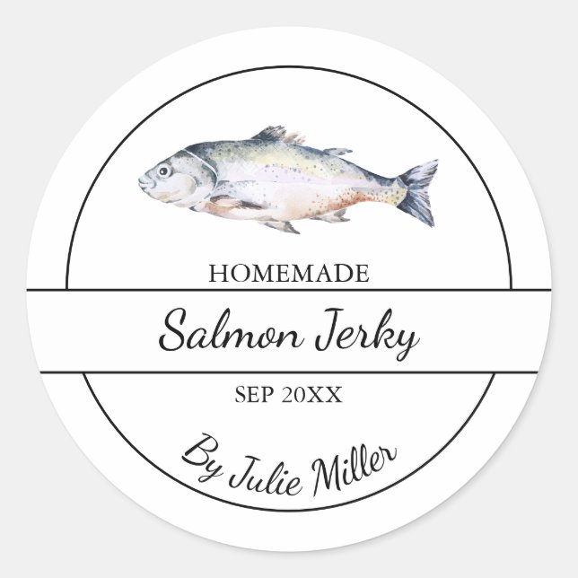 Simple Homemade Salmon Jerky Label (Front)