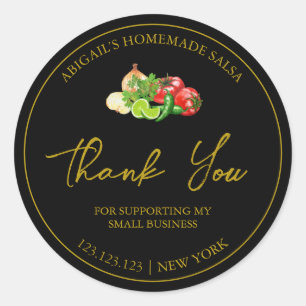 Simple Homemade Salsa Thank You Label