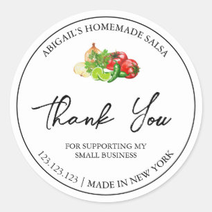 Simple Homemade Salsa Thank You Label