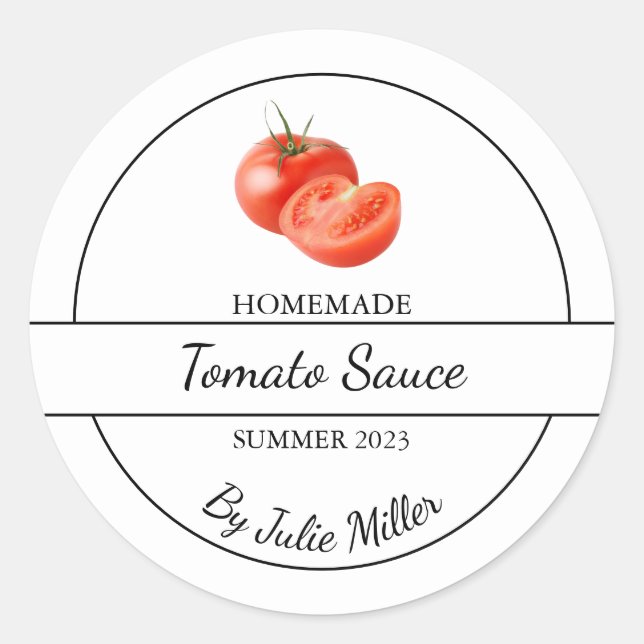 Simple Homemade Tomato Sauce Label (Front)