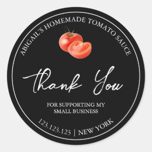 Simple Homemade Tomato Sauce Thank You Label