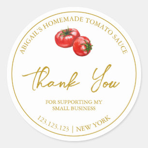 Simple Homemade Tomato Sauce Thank You Label