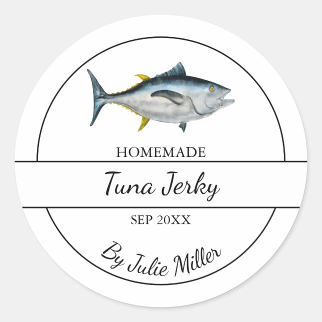 Simple Homemade Tuna Jerky Label (Front)