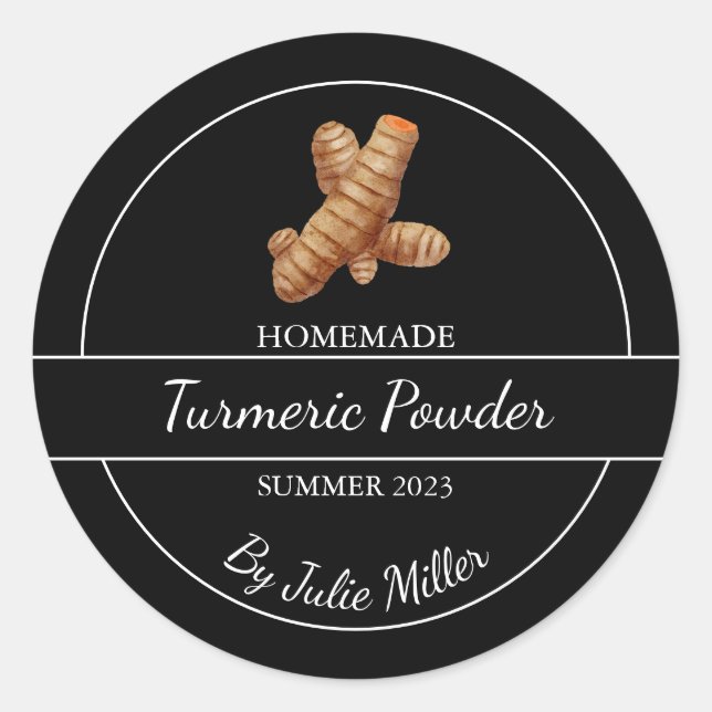 Simple Homemade Turmeric Powder Label (Front)