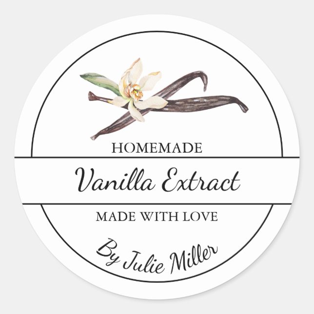 Simple Homemade Vanilla Extract Label (Front)