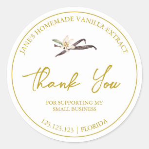 Simple Homemade Vanilla Extract Thank You Label