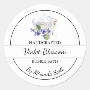 Simple Homemade Violet Bubble Bath Label