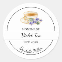 Simple Homemade Violet Tea Label