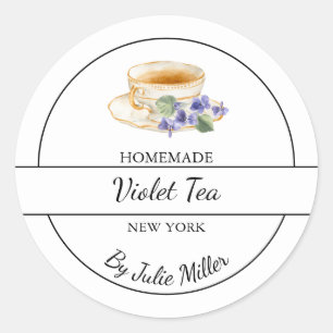 Simple Homemade Violet Tea Label