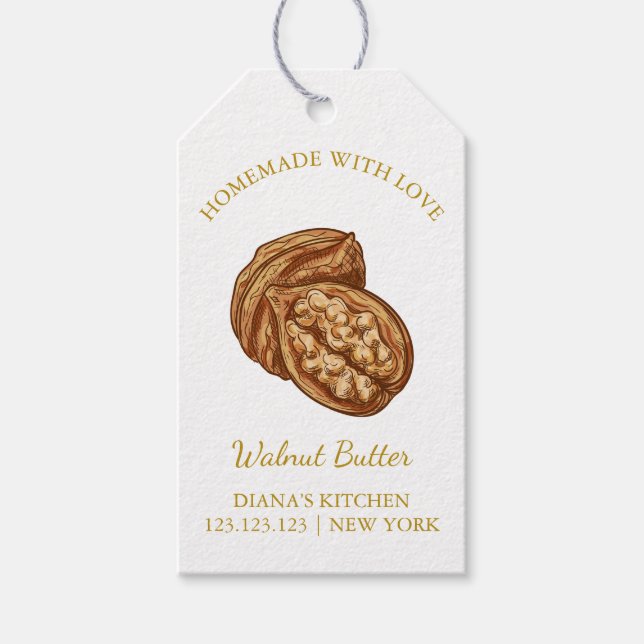 Simple Homemade Walnut Butter Hang Tag l White (Front)