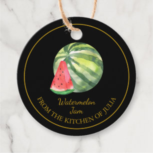Simple Homemade Watermelon Jam Hang Tag l Black