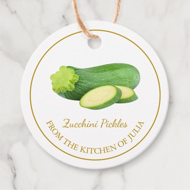 Simple Homemade Zucchini Pickles Hang Tag (Front)