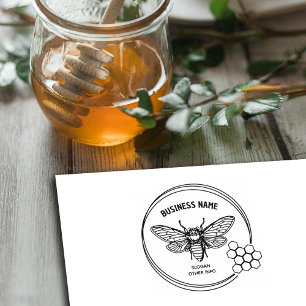 Simple Honey Bee Custom Logo Rubber Stamp