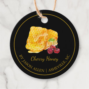 Simple Honeycomb Cherry Infused Honey Hang Tag