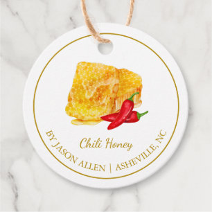 Simple Honeycomb Chilli Infused Honey Hang Tag