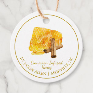 Simple Honeycomb Cinnamon Infused Honey Hang Tag