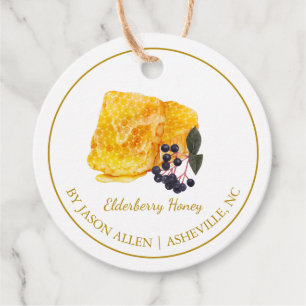 Simple Honeycomb Elderberry Infused Honey Hang Tag
