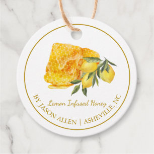 Simple Honeycomb Lemon Infused Honey Hang Tag