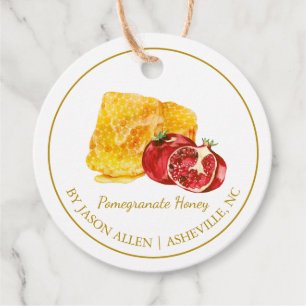 Simple Honeycomb Pomegranate Honey Hang Tag